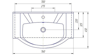 Мебельная раковина Stella Polar Элеганс 75 белый SD-00000589 - 1