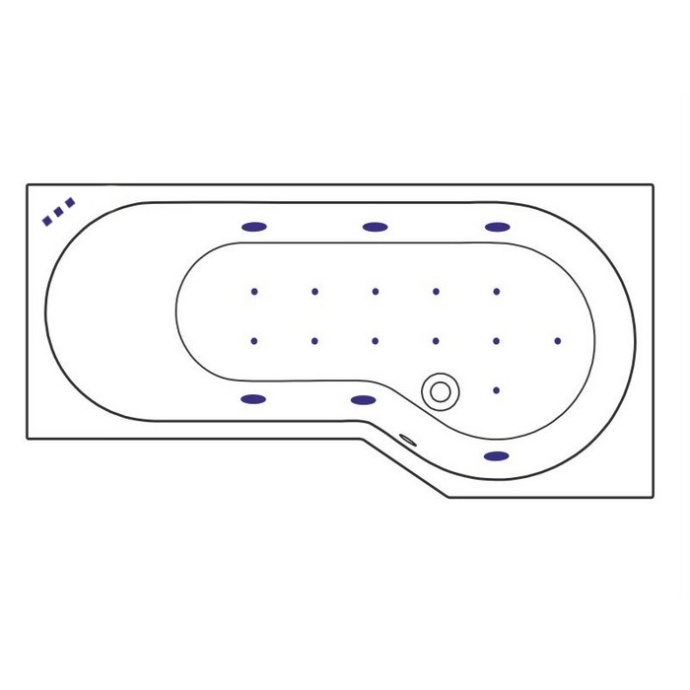 Ванна акриловая Excellent Be Spot Relax R 160х80 с гидромассажем белый - бронза WAEX.BSP16.RELAX.BR - 5