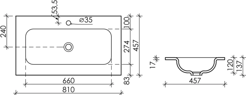 Раковина накладная Ceramica Nova Element 81х45.7 белая CN7012 - 1