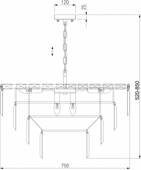 Подвесная люстра Eurosvet Elegante 10130/10 золото/прозрачный хрусталь Strotskis - 3