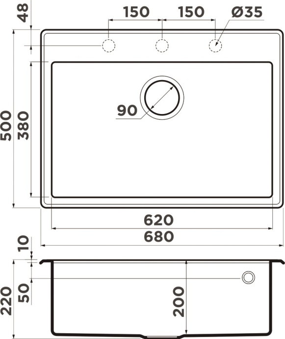 Мойка кухонная Omoikiri Tedori 68 бежевая 4993966 - 2