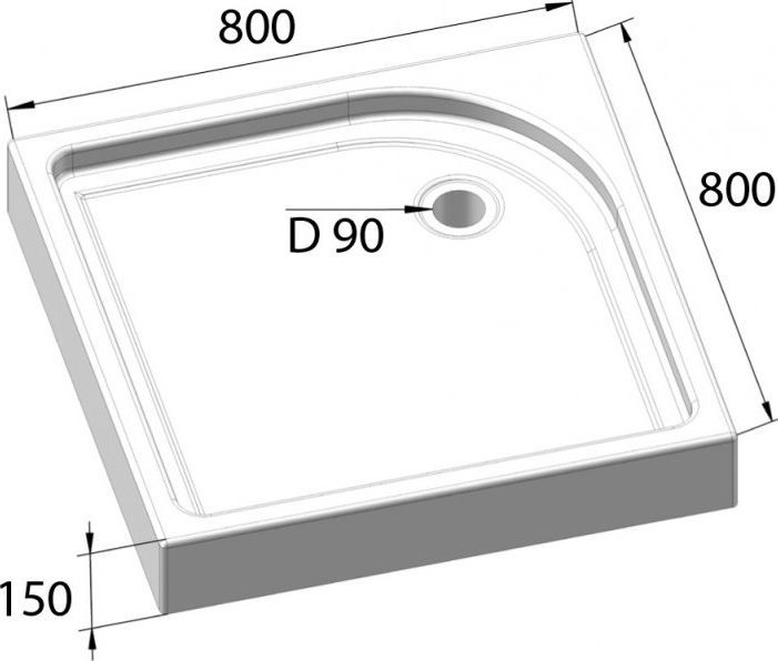 Поддон для душа BelBagno Tray 80х80 TRAY-BB-A-80-15-W - 6