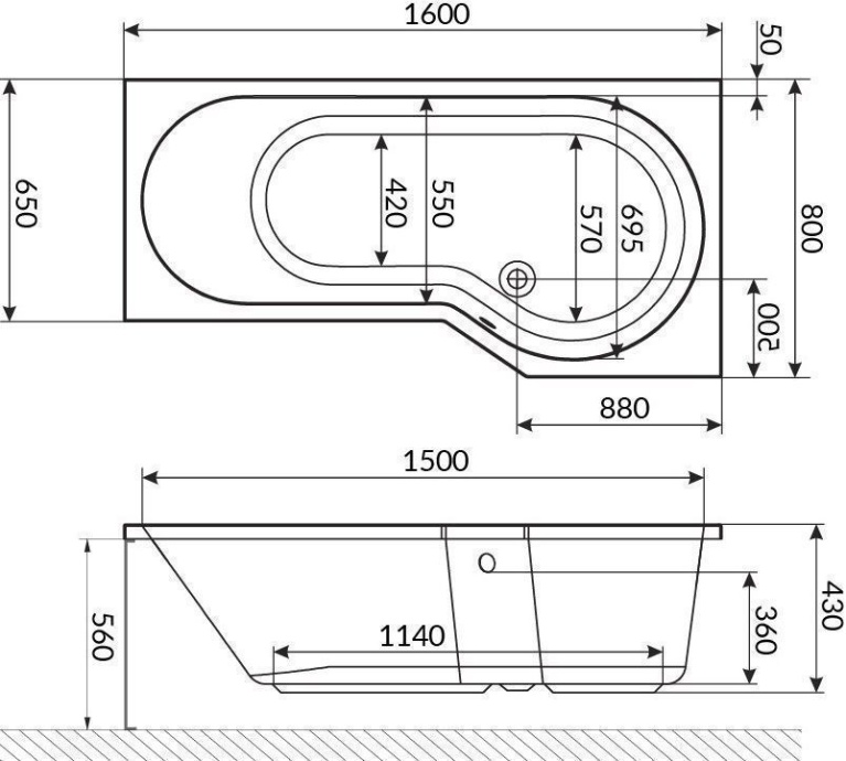 Акриловая ванна Excellent Be Spot 160x80 правая WAEX.BSP16WH - 1