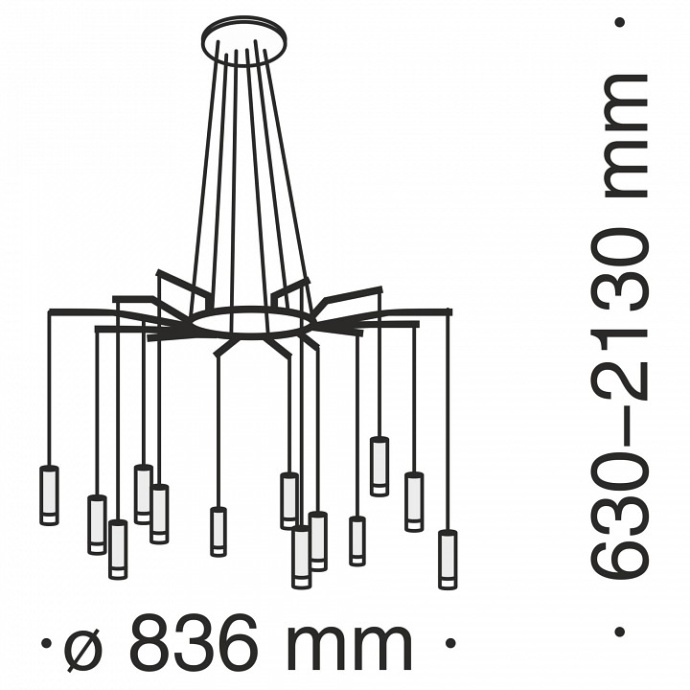 Подвесная люстра Maytoni Davida MOD035PL-12B - 4