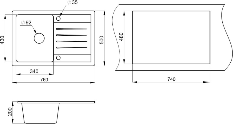 Мойка кухонная Granula Standart ST-7602 классик - 1