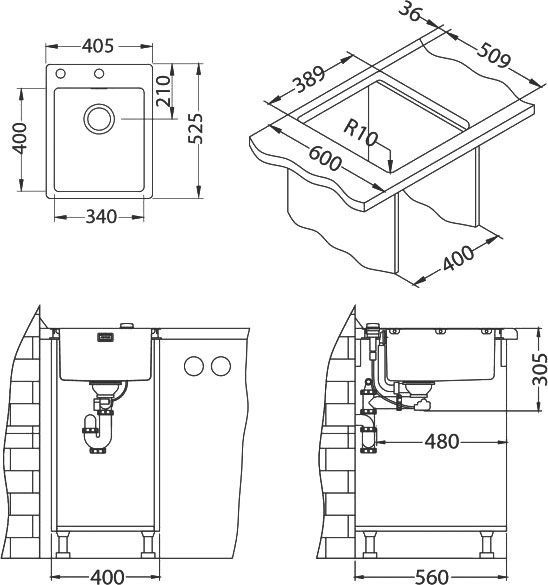 Мойка кухонная Alveus Pure 10 1103607 - 3