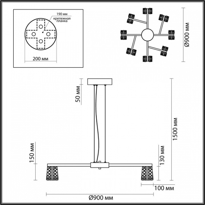 Подвесная люстра Odeon Light Mirage 5029/53L - 4