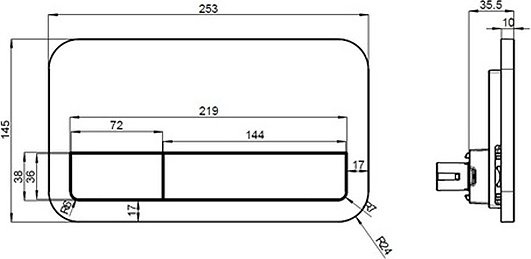 Кнопка смыва Villeroy & Boch Viconnect 9224 9068 белый 92249068 - 1