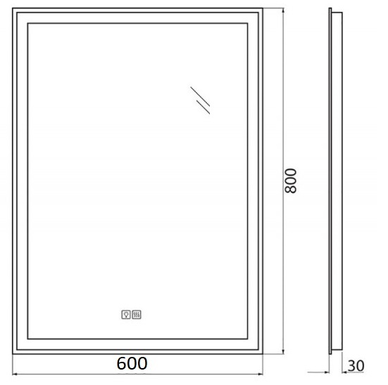 Зеркало BelBagno 60х80 с подсветкой, подогревом  SPC-GRT-600-800-LED-TCH-WARM - 2