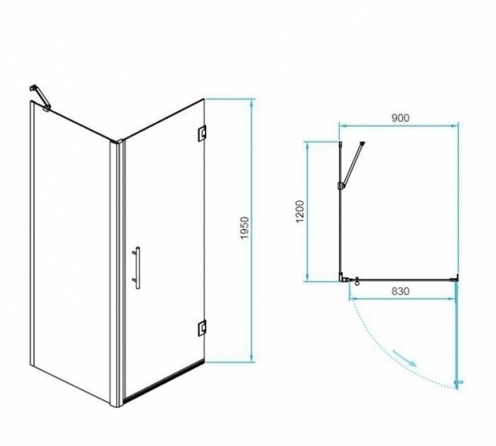 Душевой уголок RGW Passage PA-36B 90x120 профиль черный стекло прозрачное 41083692-014 - 2