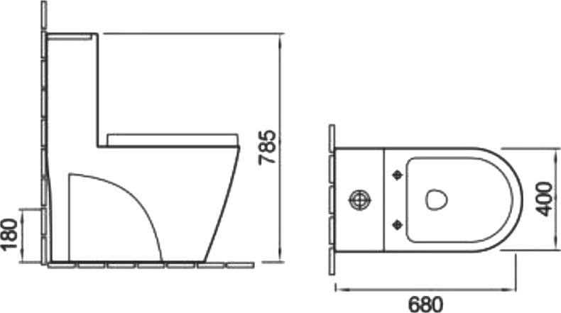 Унитаз-моноблок SantiLine SL-5012SM-BD - 6