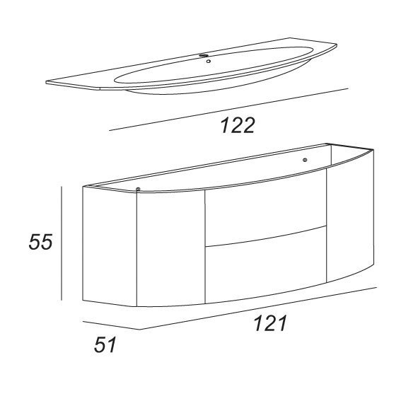 Тумба под раковину Cezares EDEN  54417 - 7