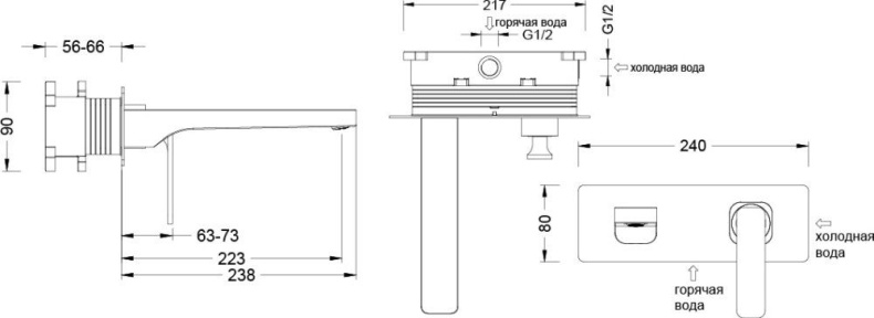 Смеситель для раковины встроенный Timo Torne 4371/02SM антик - 1