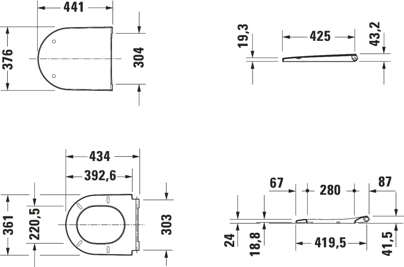 Унитаз подвесной Duravit D-Neo, безободковый 2577090000 - 13