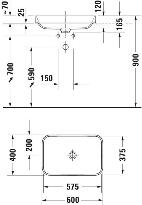 Раковина Duravit Happy D.2 Plus 2359601300 60 см - 1