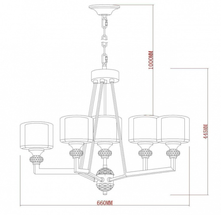 Подвесная люстра Vele Luce Lotus VL1054L05 - 1