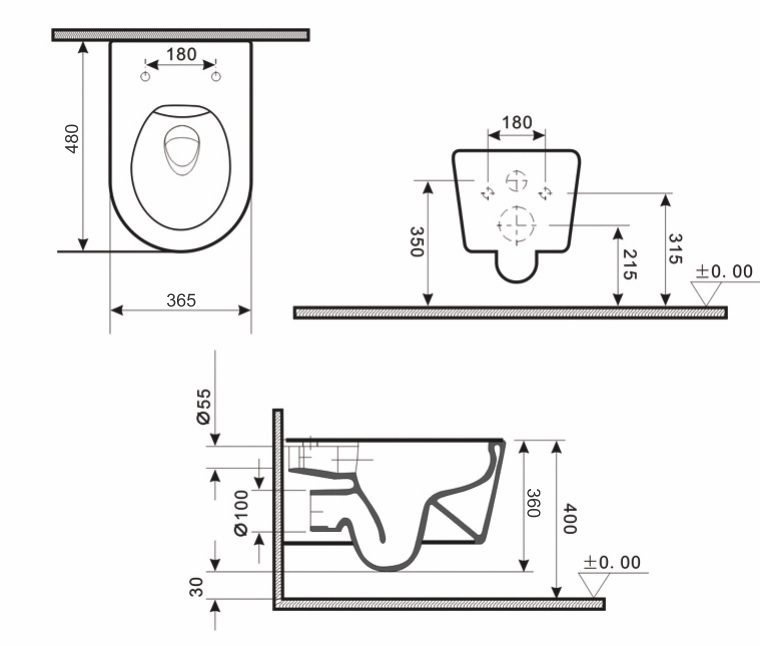 Унитаз подвесной Gid Tr2130GM - 1