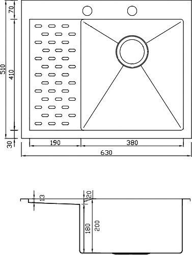 Металлическая мойка Seaman SMB-6351P  SMB-6351PLS.B - 1