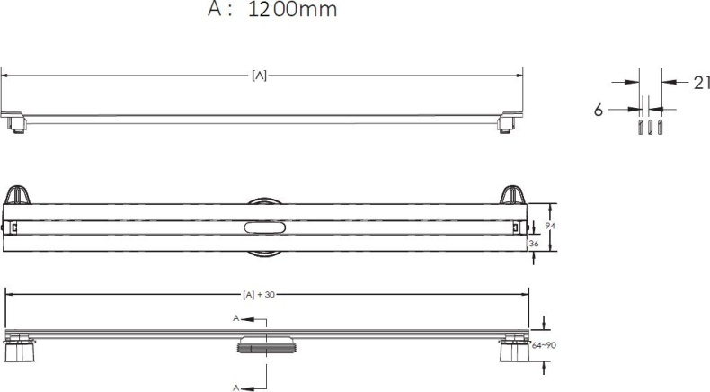 Душевой лоток Berges Wasserhaus Super Slim 090084 120 см - 7