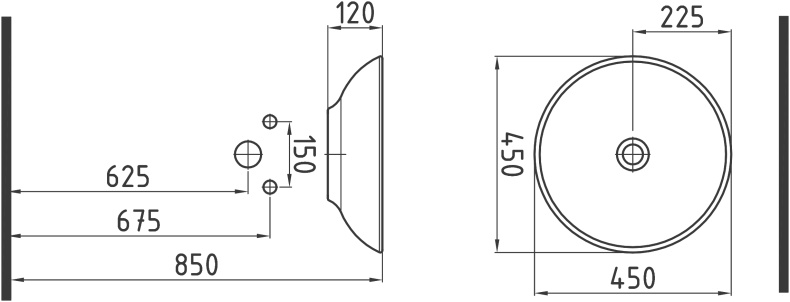 Рукомойник Bien Harmony HRLG04501FD0W3000 - 3