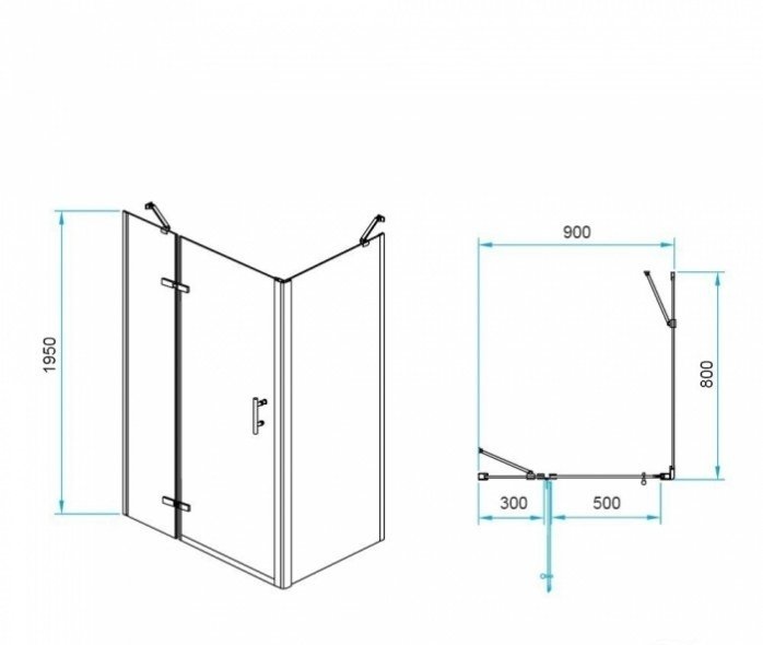 Душевой уголок RGW Passage PA-77-1B L 90х80 профиль черный стекло прозрачное 410877198-084L - 2