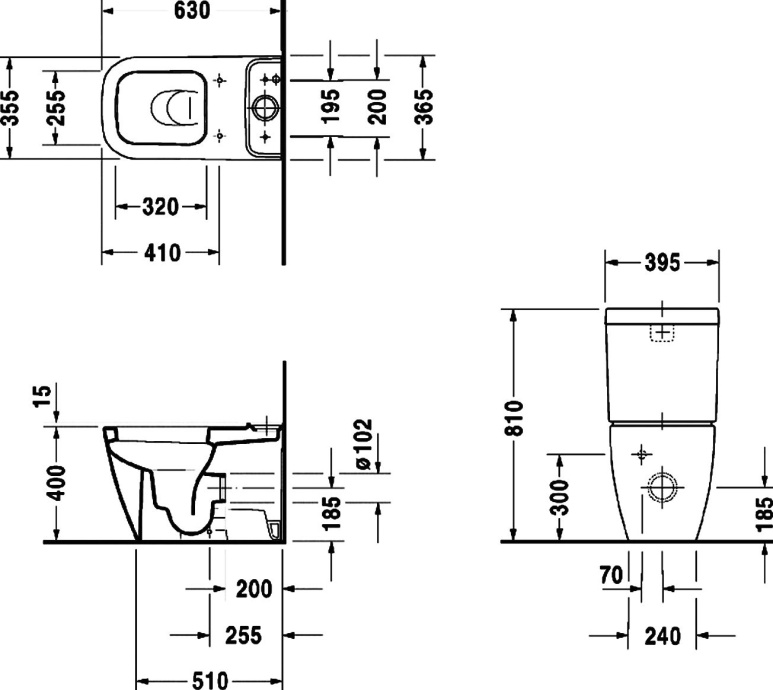 Чаша для напольного унитаза Duravit Happy D.2 белый, без сиденья  2134090000 - 2