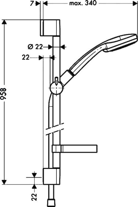 Душевой гарнитур Hansgrohe Croma 100 Vario 27771000 Unica C - 9