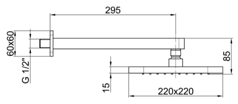 Верхний душ Webert Comfort AC0843015 metal AC0843015METAL - 3