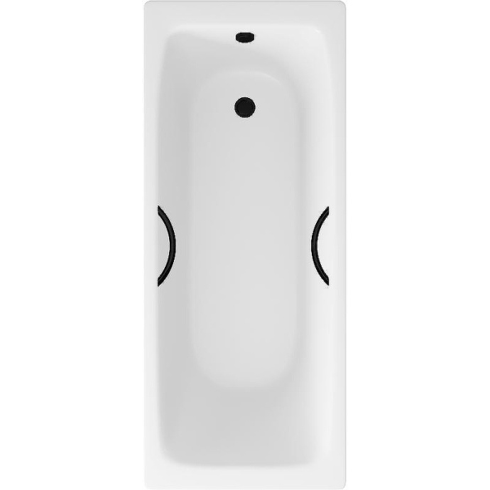 Чугунная ванна Delice Biove 170x75 DLR220509RB с черными матовыми ручками без антискользящего покрытия - 0