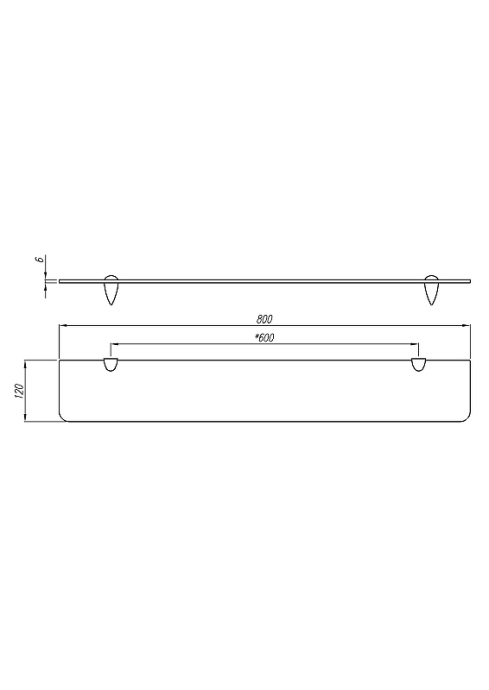 Полка стеклянная Aquaton Ария 80 хром 1A144603AA010 - 3