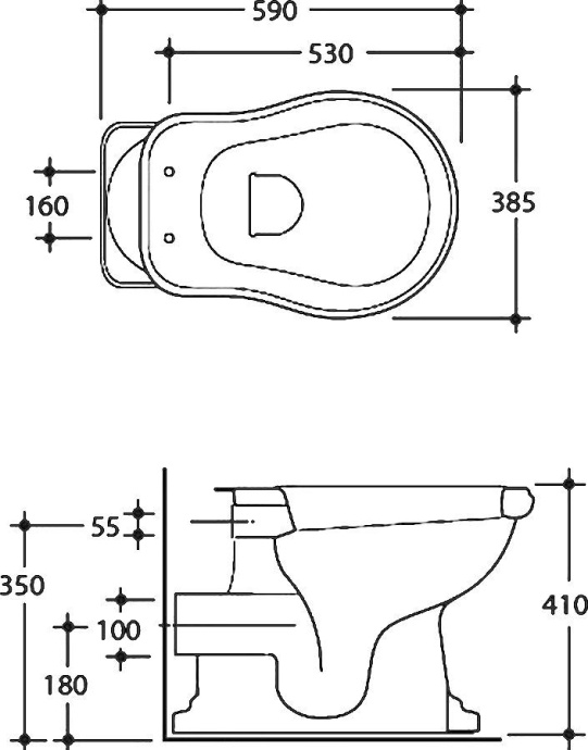 Чаша для унитаза приставного Kerasan Retro 101101 горизонтальный выпуск - 6