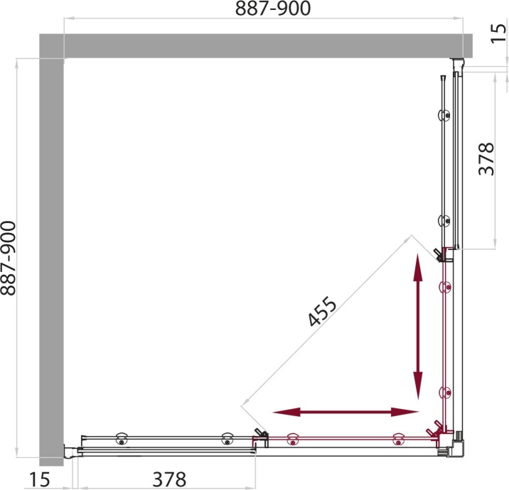 Душевая кабина BelBagno Uno Cab A 2 90 C Cr UNO-CAB-A-2-90-C-Cr - 7