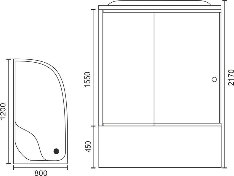 Душевая кабина Royal bath  120x80 см (RB 8120ВК1-Т L) RB8120BK1-T-L - 4