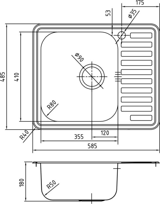 Мойка кухонная Iddis Strit STR58PLi77 - 1