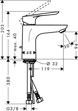 Смеситель Hansgrohe Logis E 71161000 для раковины - 3