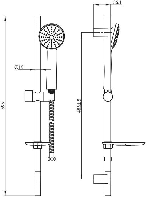 Душевой гарнитур Milardo 3401F60M16 - 1