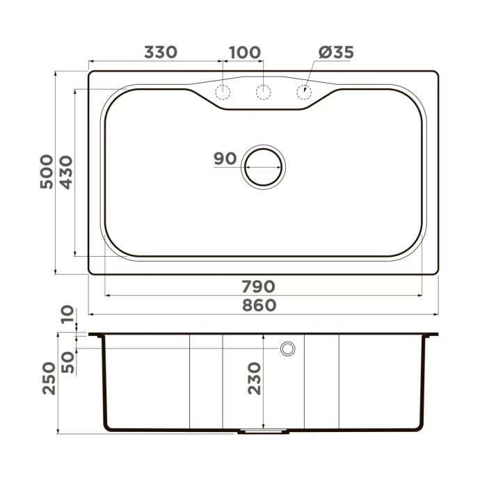 Мойка кухонная Omoikiri Maru Tetogranit/leningrad grey  4993574 - 1