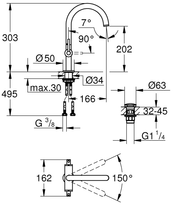 Смеситель Grohe Atrio New 21022003 для раковины - 1