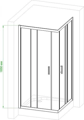 Душевой уголок Royal Bath HPD 110x100 профиль черный стекло матовое RB1110HPD-C-BL - 3