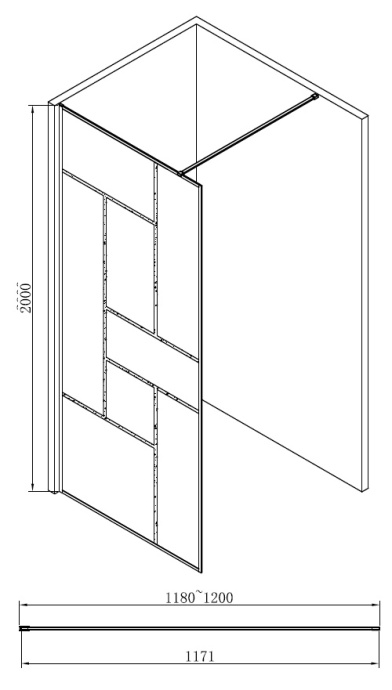 Душевая перегородка ABBER Immer Offen AG63120B - 3