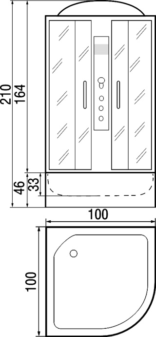 Душевая кабина с поддоном River Dunay 100/44 MT  10000001455 - 2