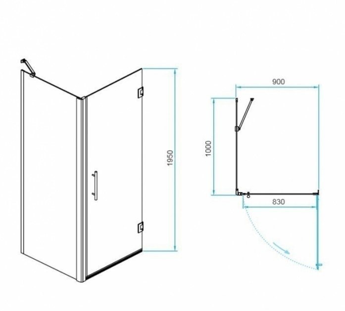 Душевой уголок RGW Passage PA-36B 90x100 профиль черный стекло прозрачное 41083690-014 - 2