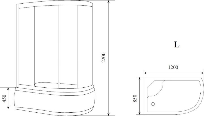 Душевая кабина Timo Lux 120x85 см  T-7720 L - 4