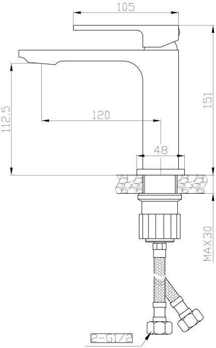 Смеситель Orange Lutz M04-021b для раковины - 1