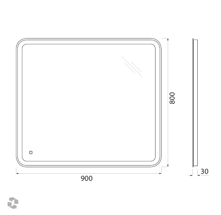 Комплект мебели BelBagno Kraft 90 темное дерево - 15