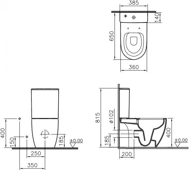 Напольный унитаз Vitra Sento  9830B003-7204 - 3