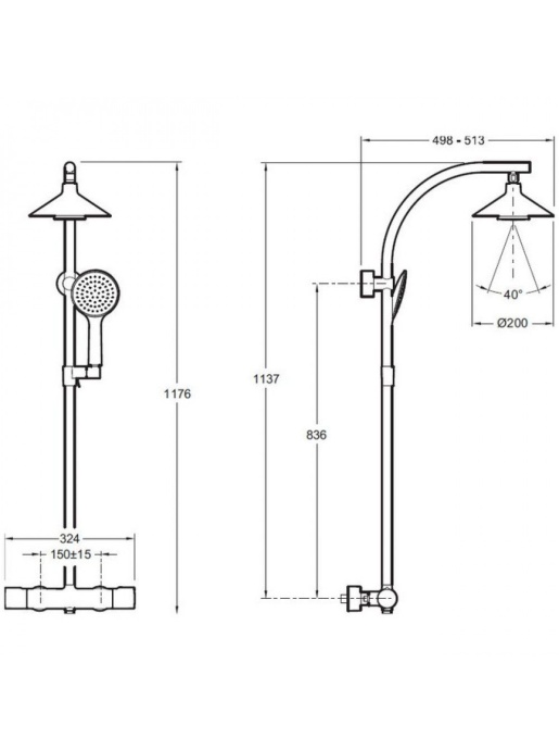 Душевая стойка Jacob Delafon Moxie E5799-CP - 1