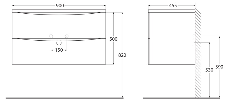 Тумба под раковину BelBagno Acqua 90 белый ACQUA-900-2C-SO-BL - 5