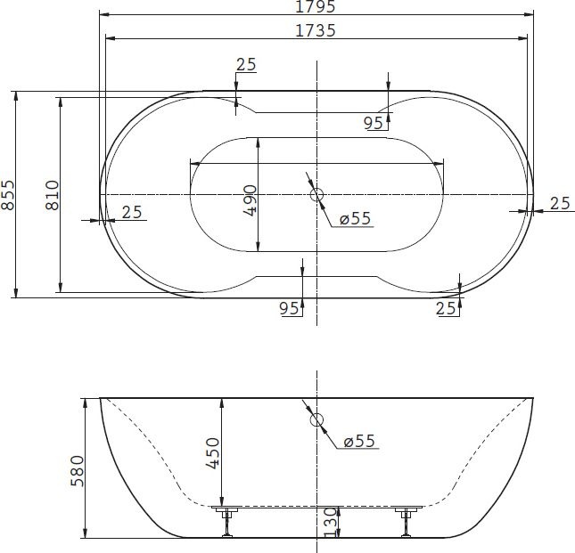 Акриловая ванна BelBagno BB28 - 1