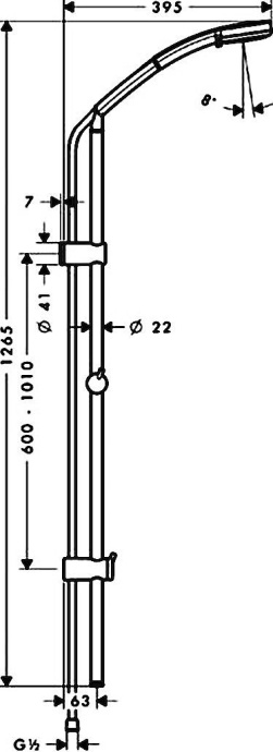 Душевой гарнитур Hansgrohe Croma 100 Multi 27791000 Unica Reno Lift - 3